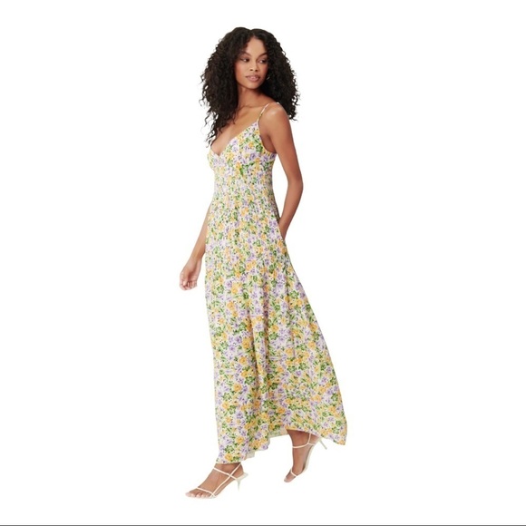 Nicholas Susan Linen Maxi Dress in Whistledown Floral size 6 Small Long Sundress - Picture 1 of 13